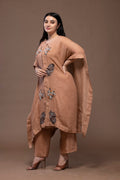 Mughal Motives Kaftan Button-Up Dress Set – Elegant & Timeless Linen Wear | VIVIR ( 3PC Set )