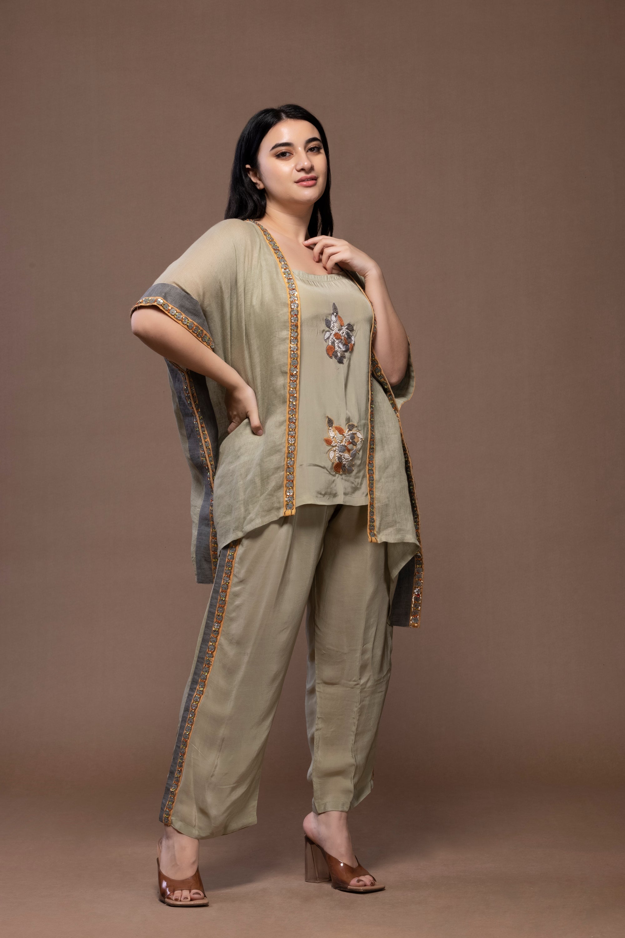 Sequin Trousers Co-Ord Set – Luxe Linen Partywear | VIVIR