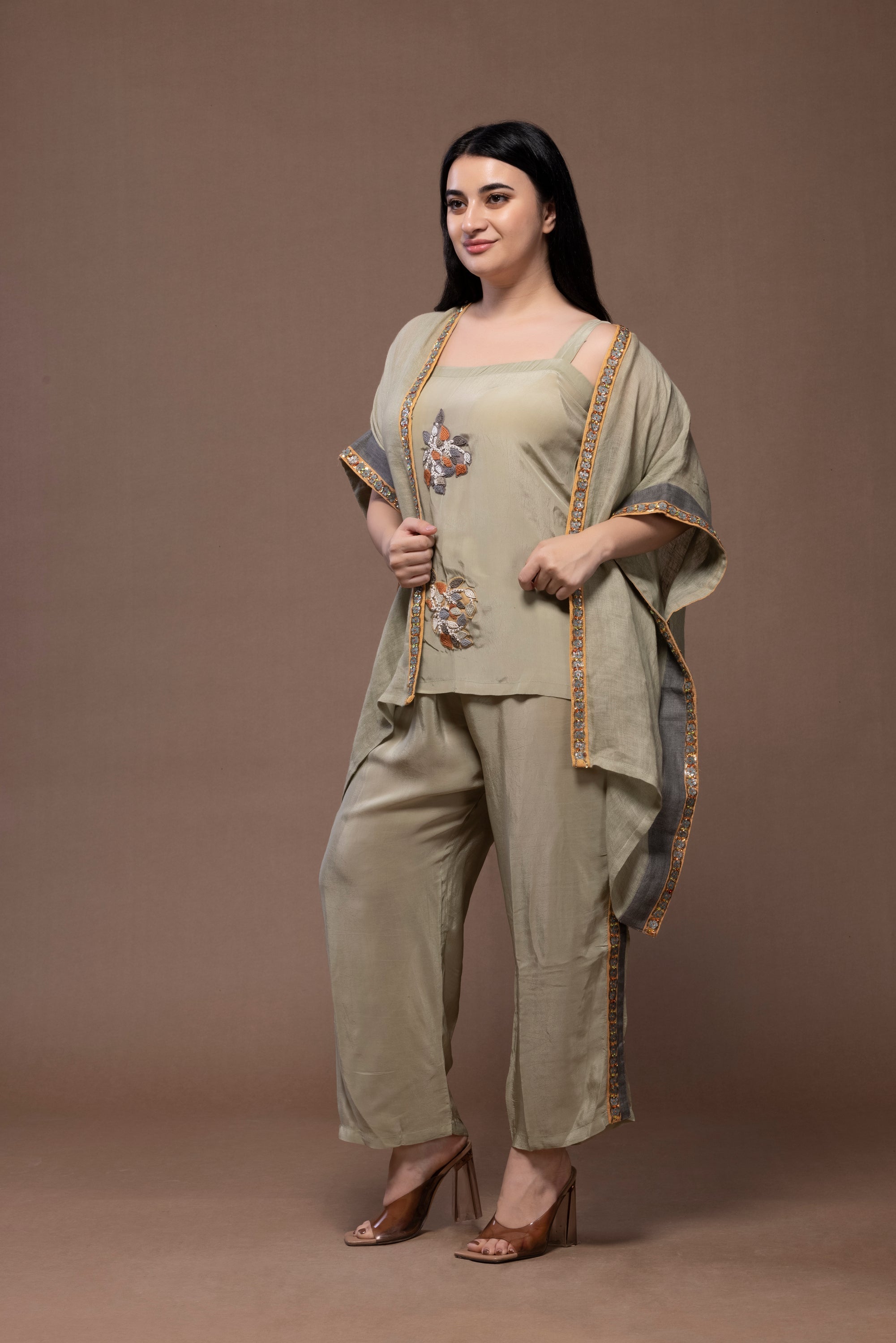 Sequin Trousers Co-Ord Set – Luxe Linen Partywear | VIVIR