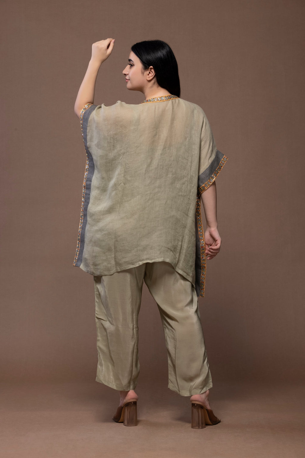 Sequin Trousers Co-Ord Set – Luxe Linen Partywear | VIVIR