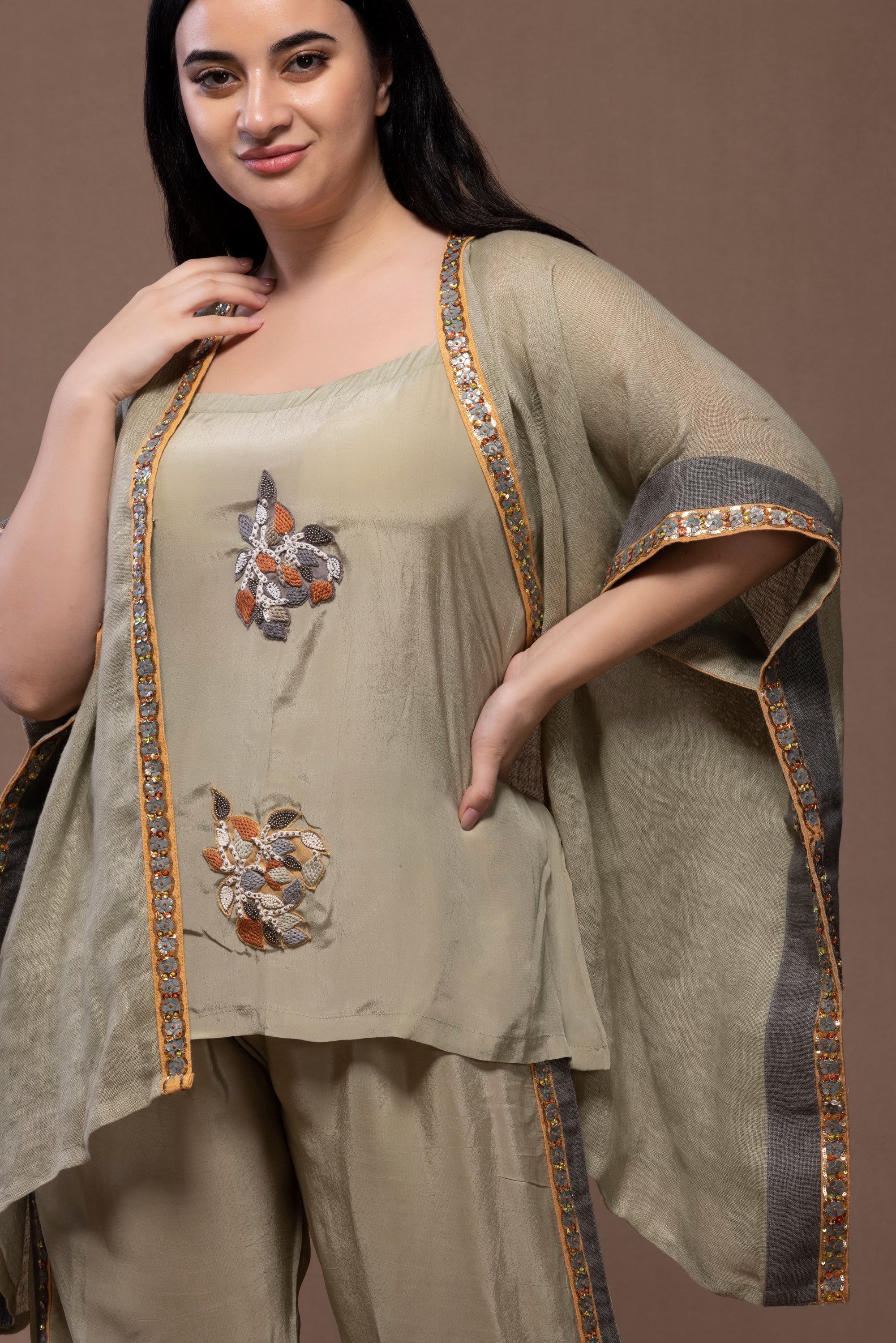 Sequin Trousers Co-Ord Set – Luxe Linen Partywear | VIVIR