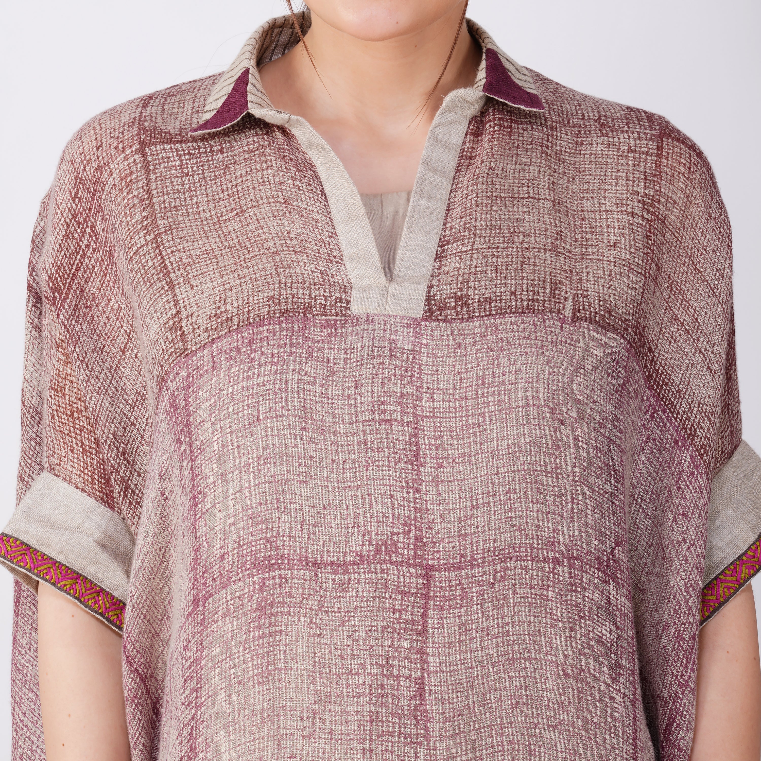 Multi Shades Block Print Dress – Handcrafted Linen Fashion | VIVIR