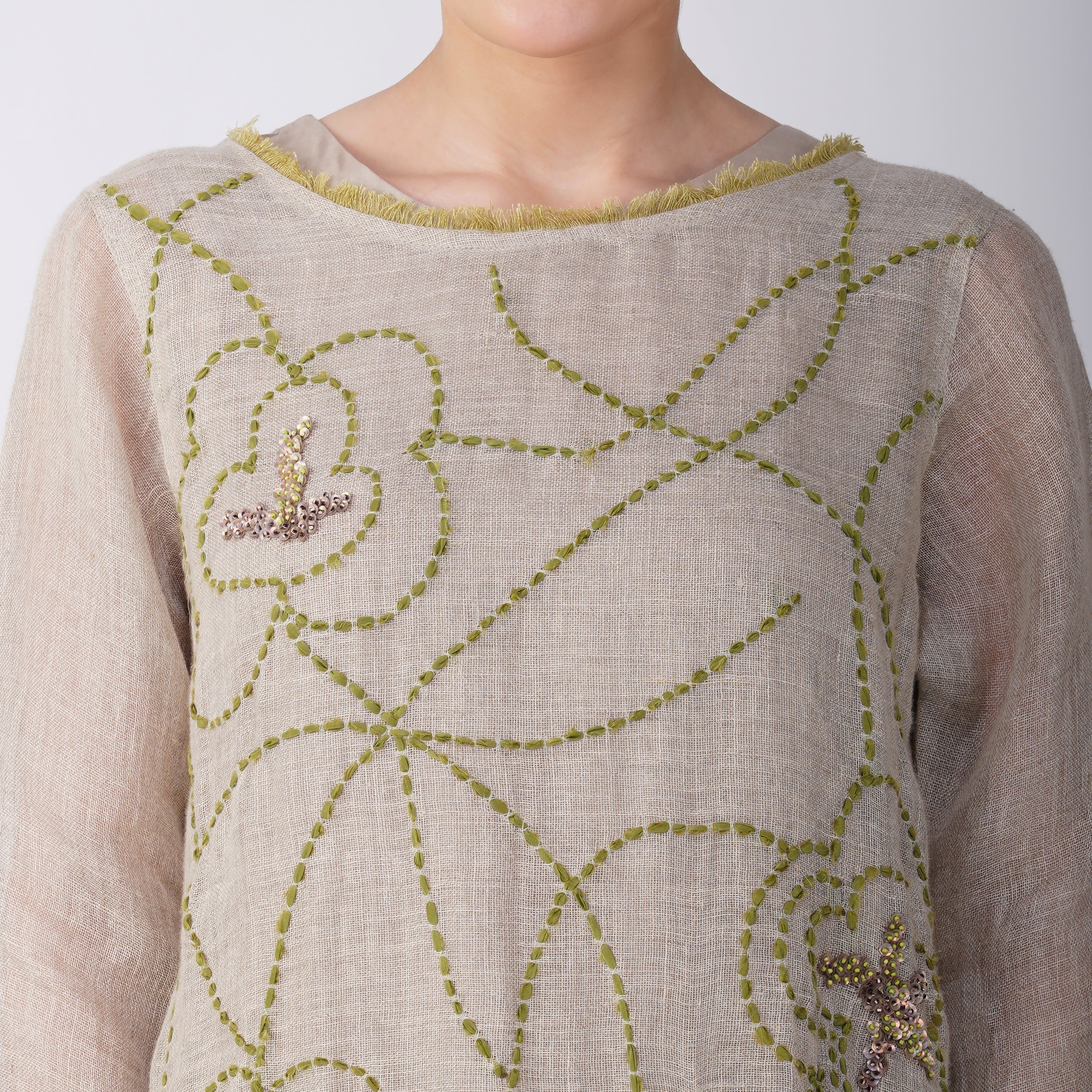 Tunic Jaal Embroidery – Premium Handcrafted Linen Tunic | VIVIR