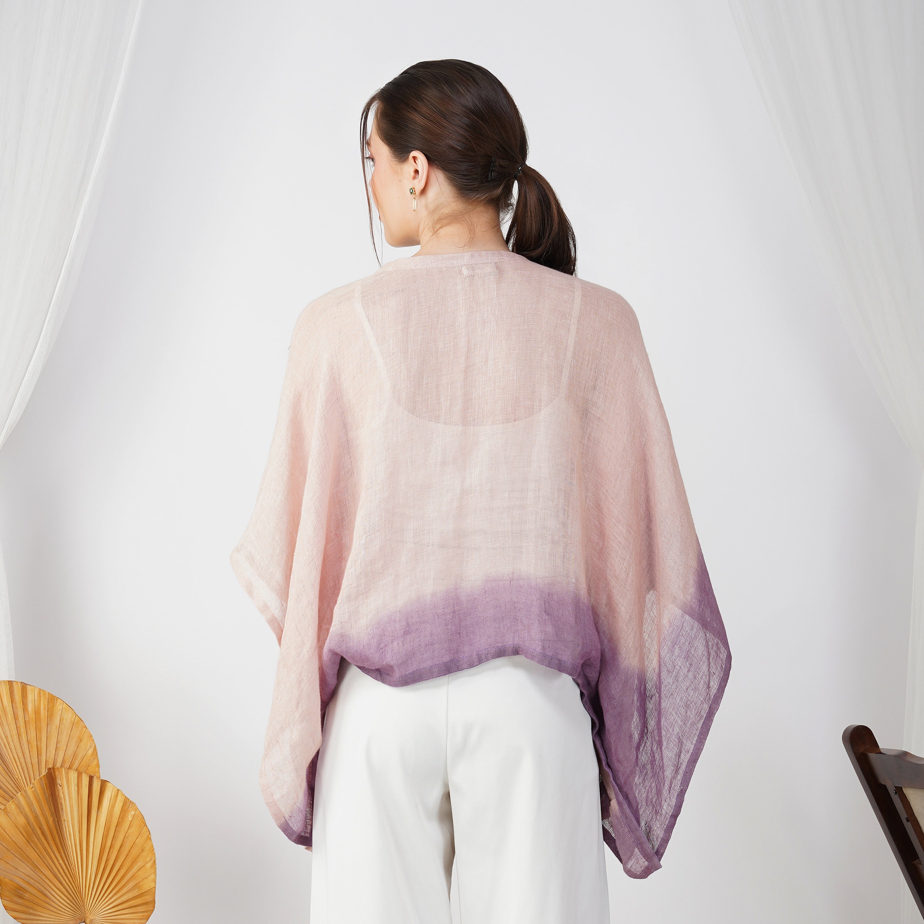 Double Shaded Shrug – Stylish Handcrafted Linen Layer | VIVIR