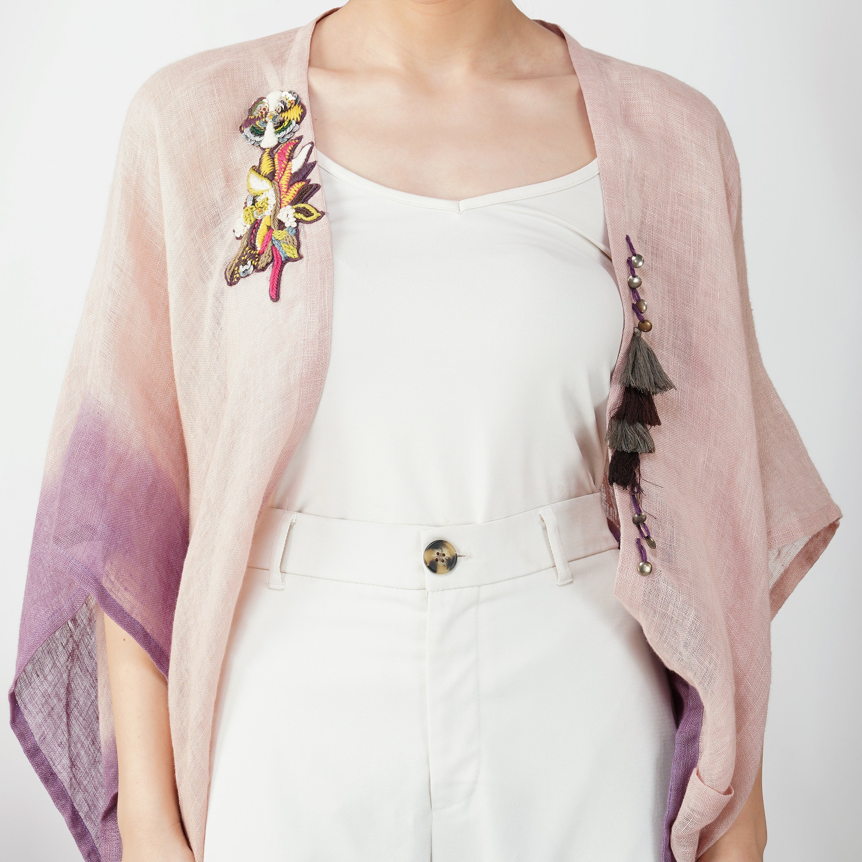 Double Shaded Shrug – Stylish Handcrafted Linen Layer | VIVIR