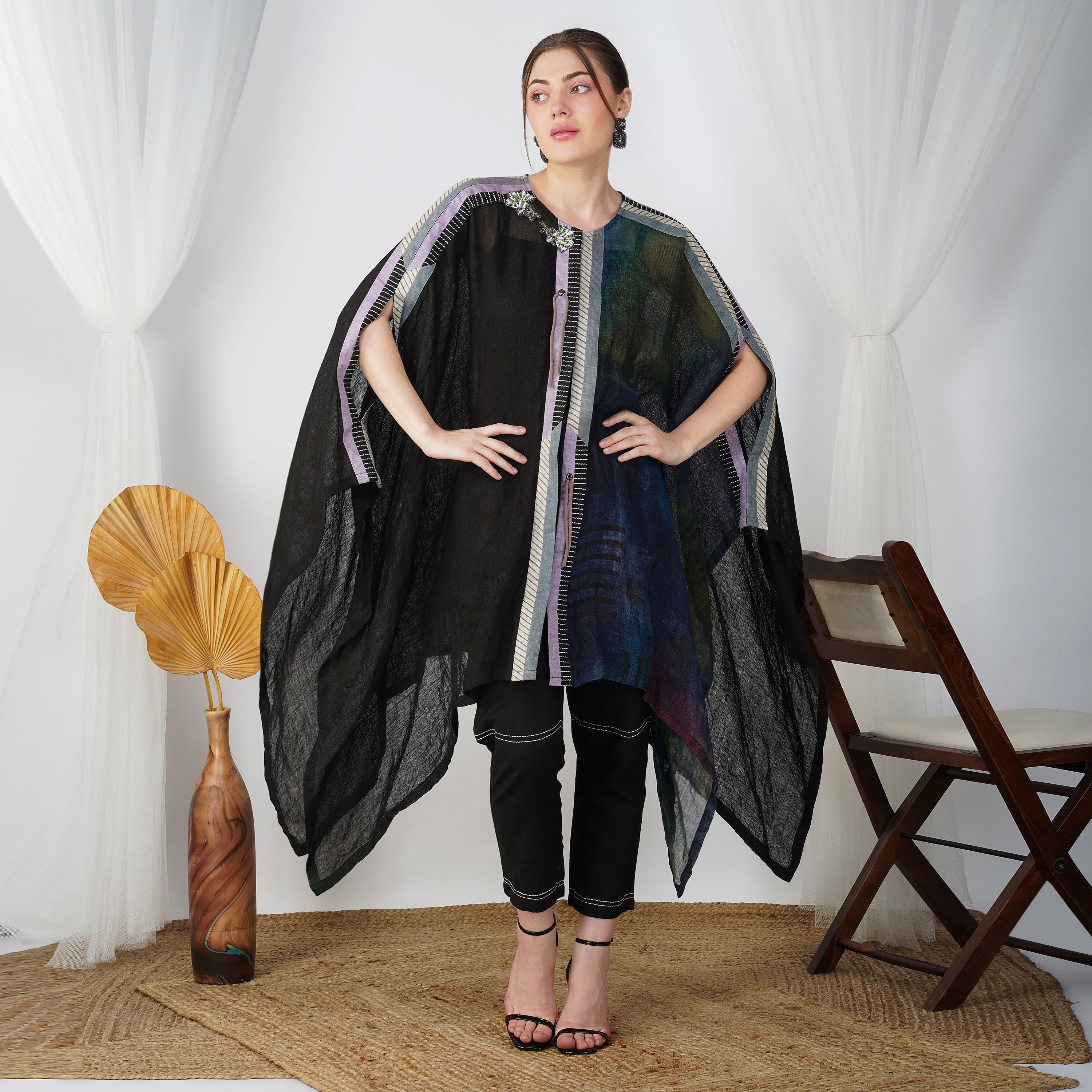 Digital Print Jacket Dress Set – Women's Handcrafted Linen | VIVIR