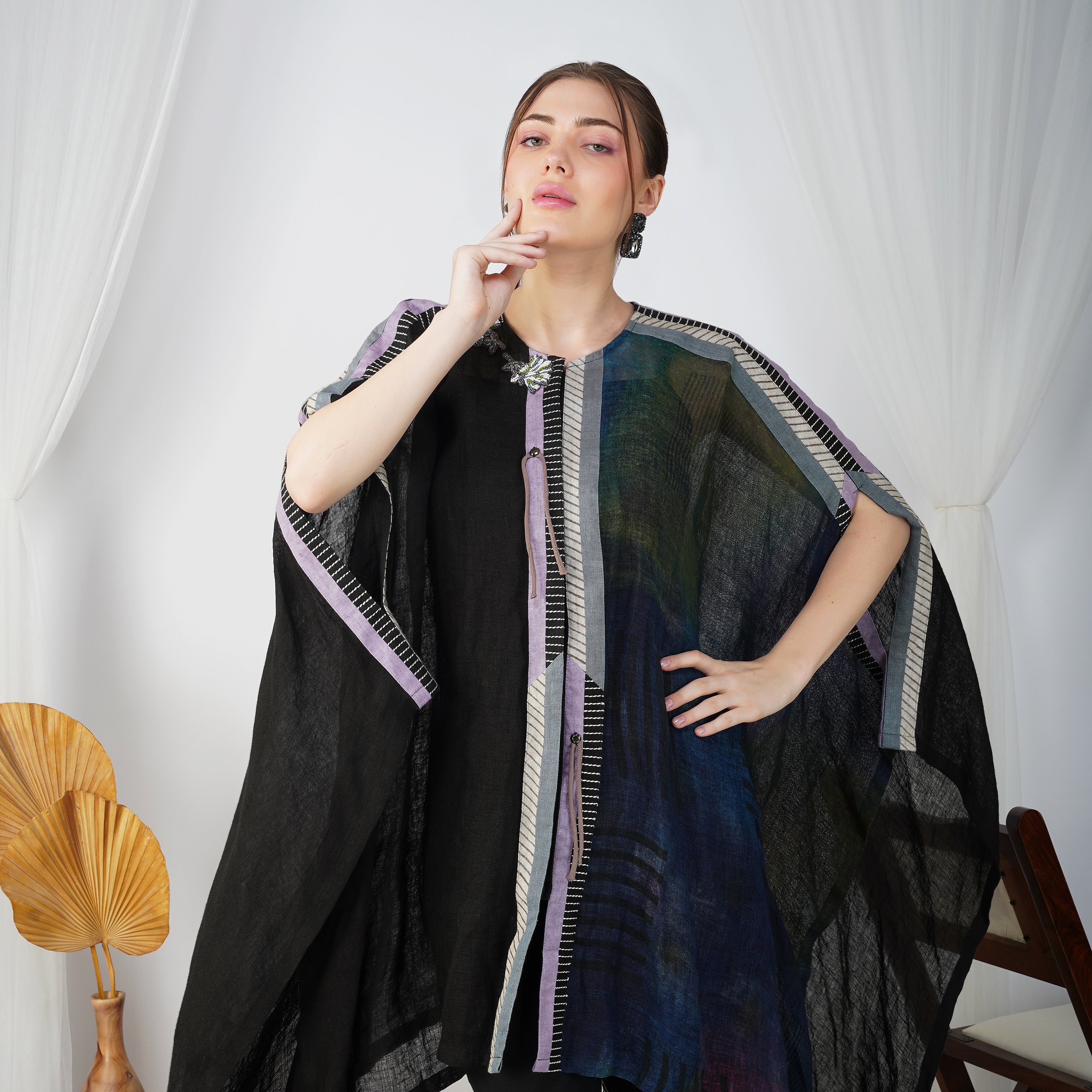 Digital Print Jacket Dress Set – Women's Handcrafted Linen | VIVIR