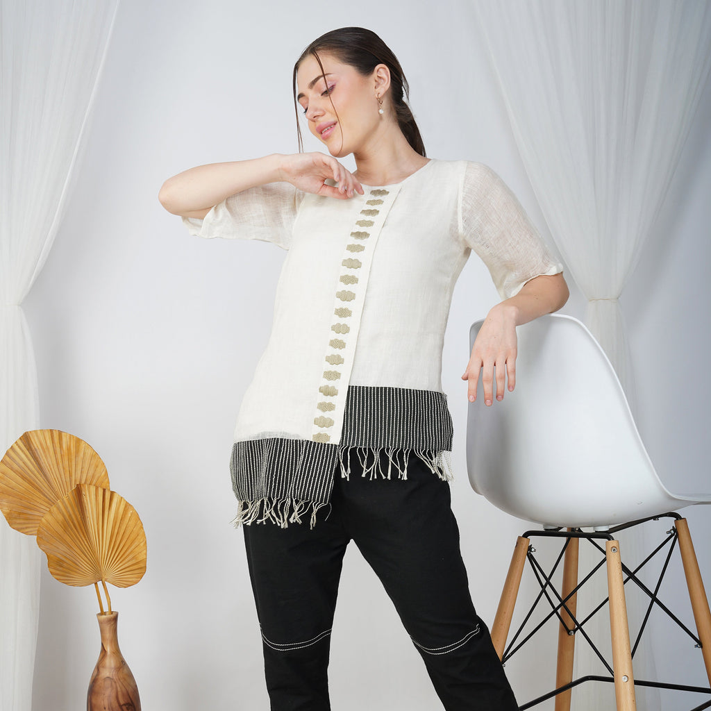 Asymmetrical Linen Top – Chic & Handcrafted | VIVIR