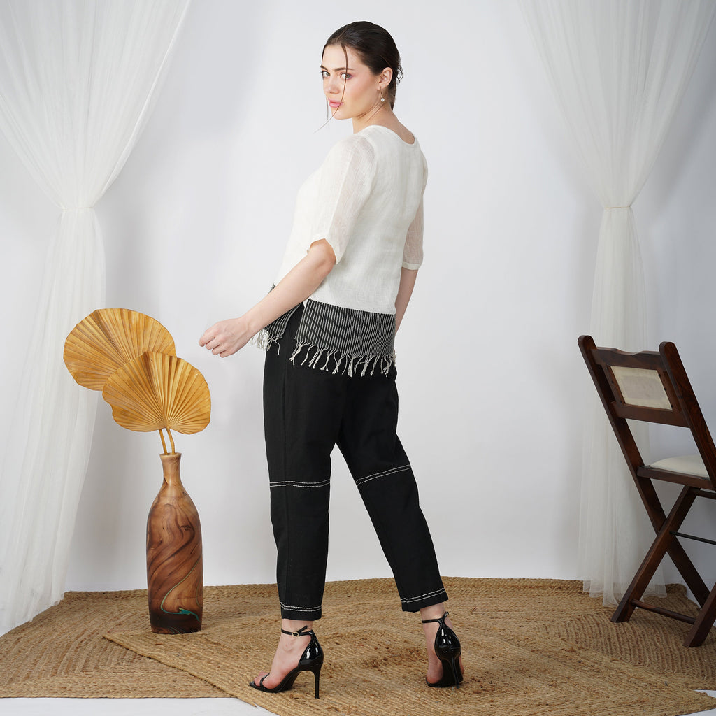 Asymmetrical Linen Top – Chic & Handcrafted | VIVIR