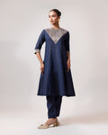 V Neck Metallic Tunic