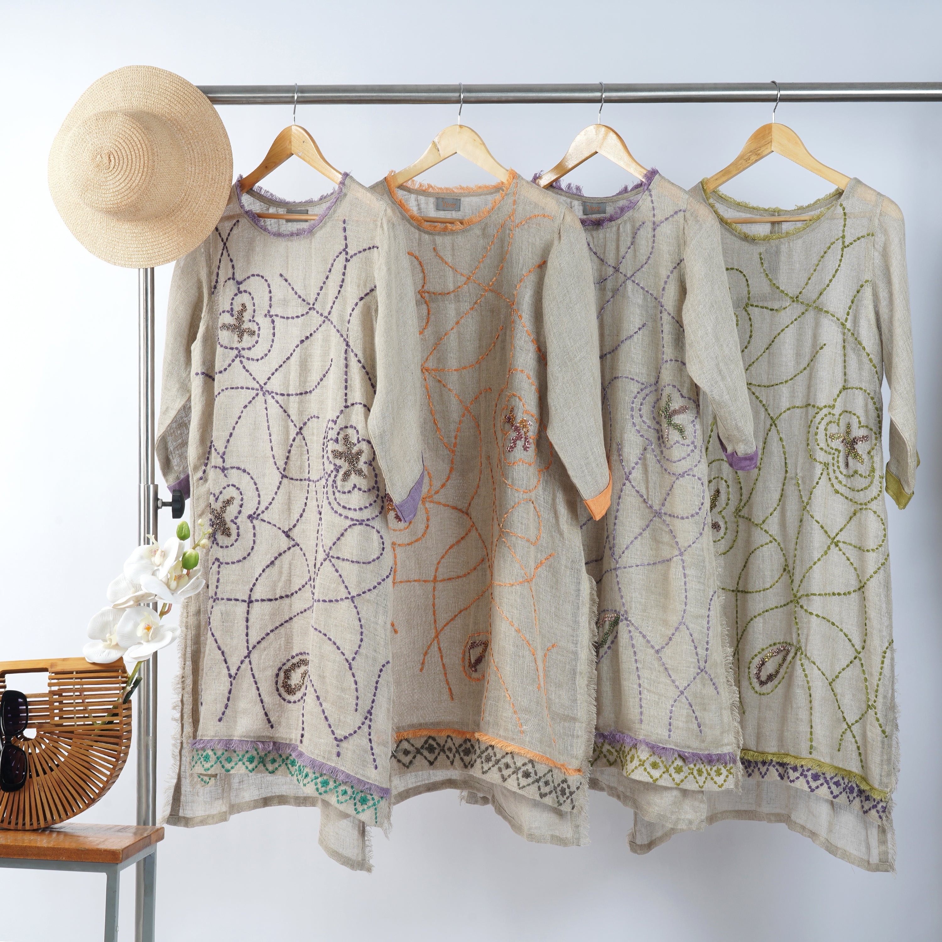 Tunic Jaal Embroidery – Premium Handcrafted Linen Tunic | VIVIR