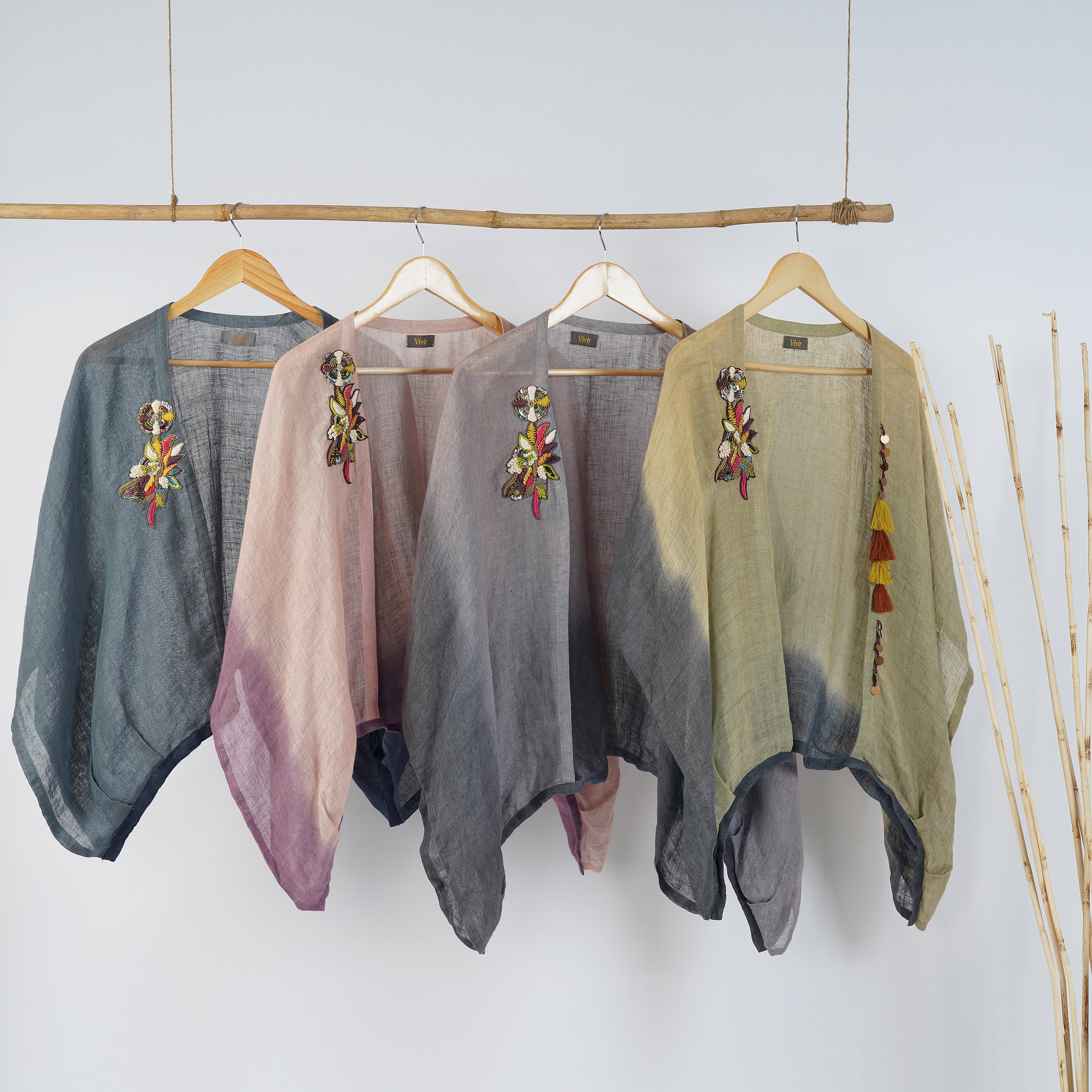 Double Shaded Shrug – Stylish Handcrafted Linen Layer | VIVIR