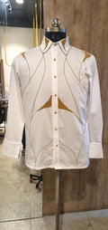 White Modern Design Full Sleeves Mens Shirt