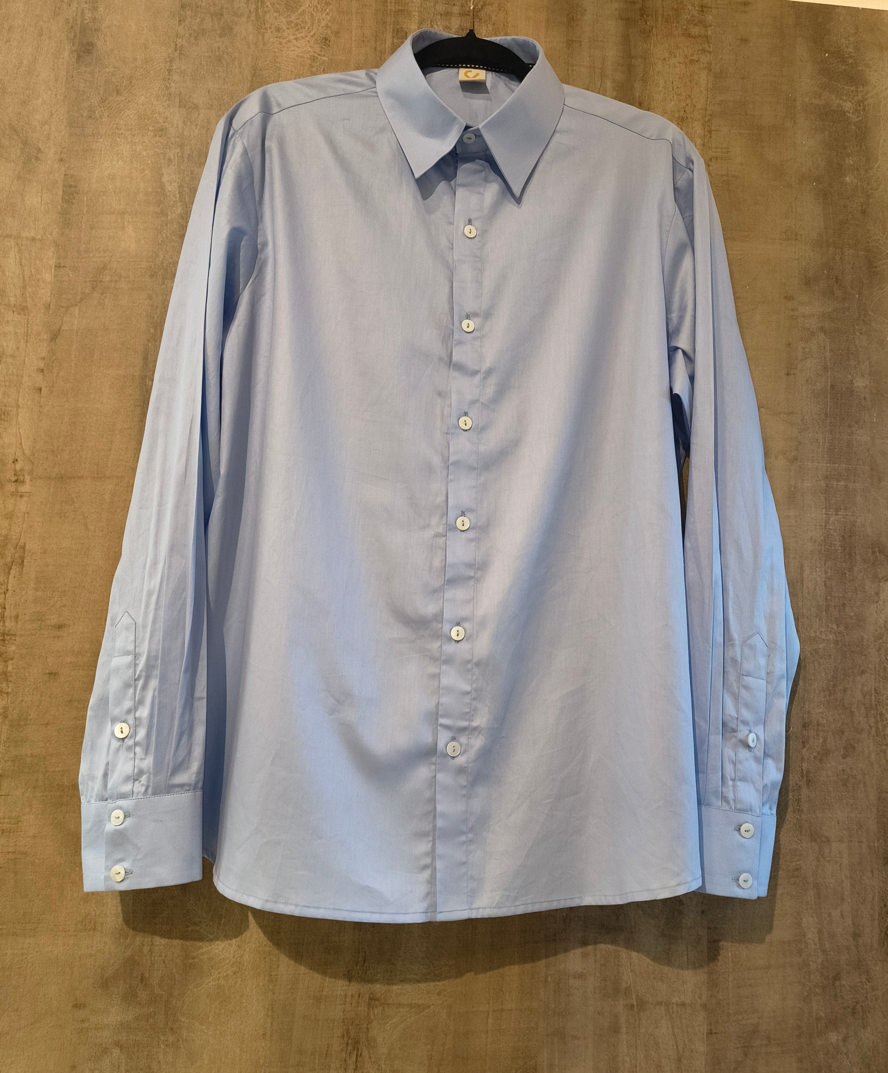 Sky Blue Plain Full Sleeves Men Shirt