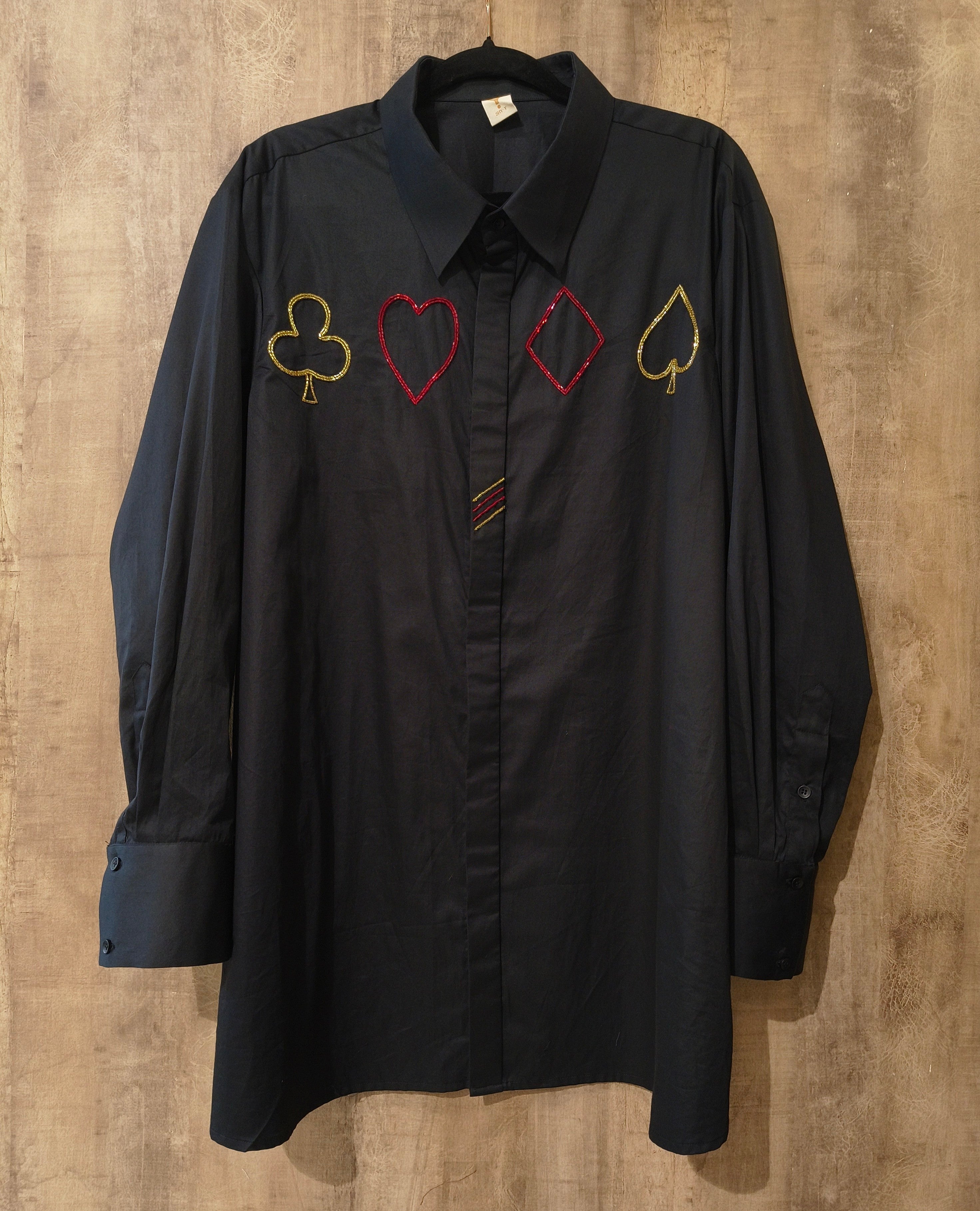 Black Full Sleeves Printed Mens Shirt