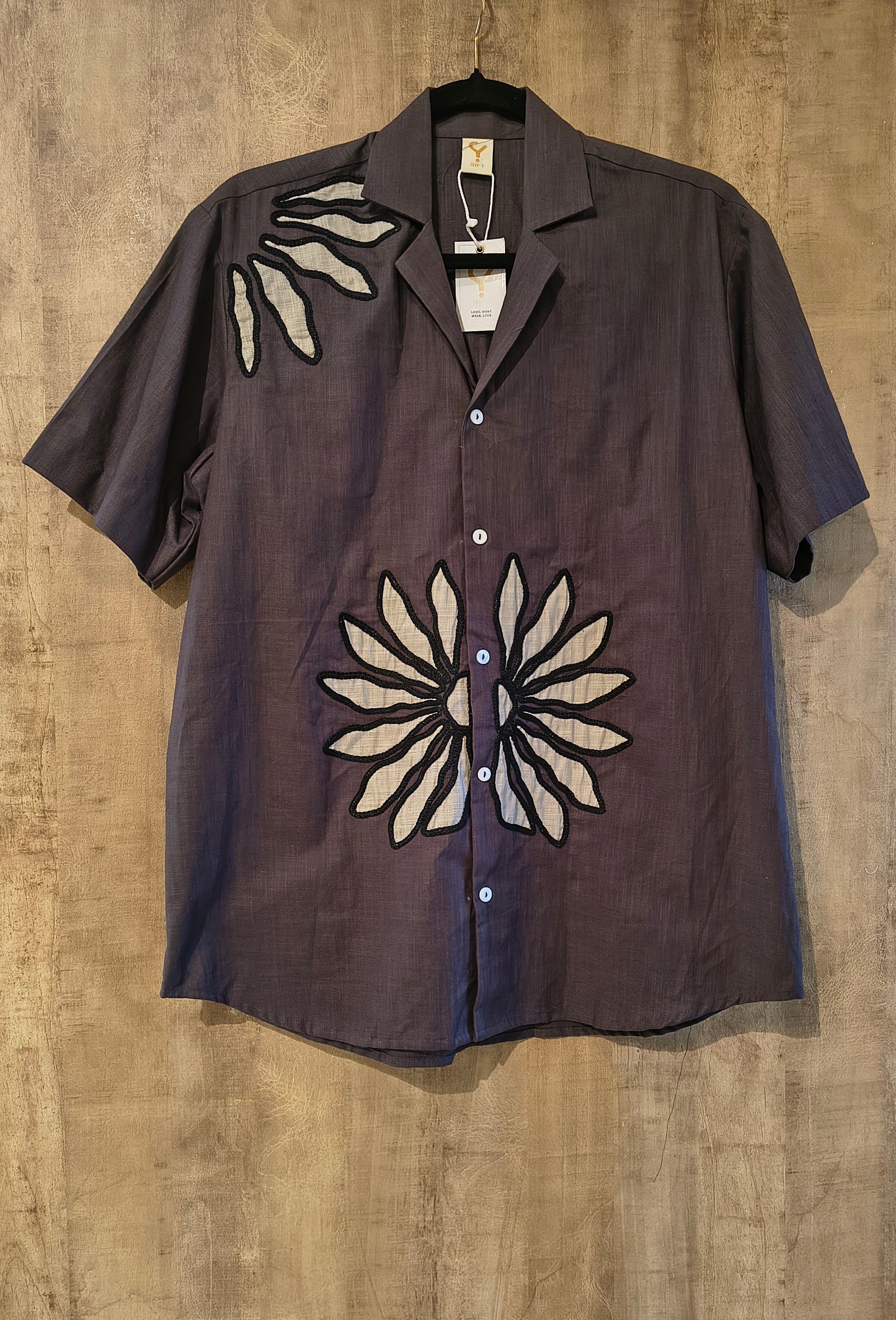 Brown Half Sleeves Printed Shirt