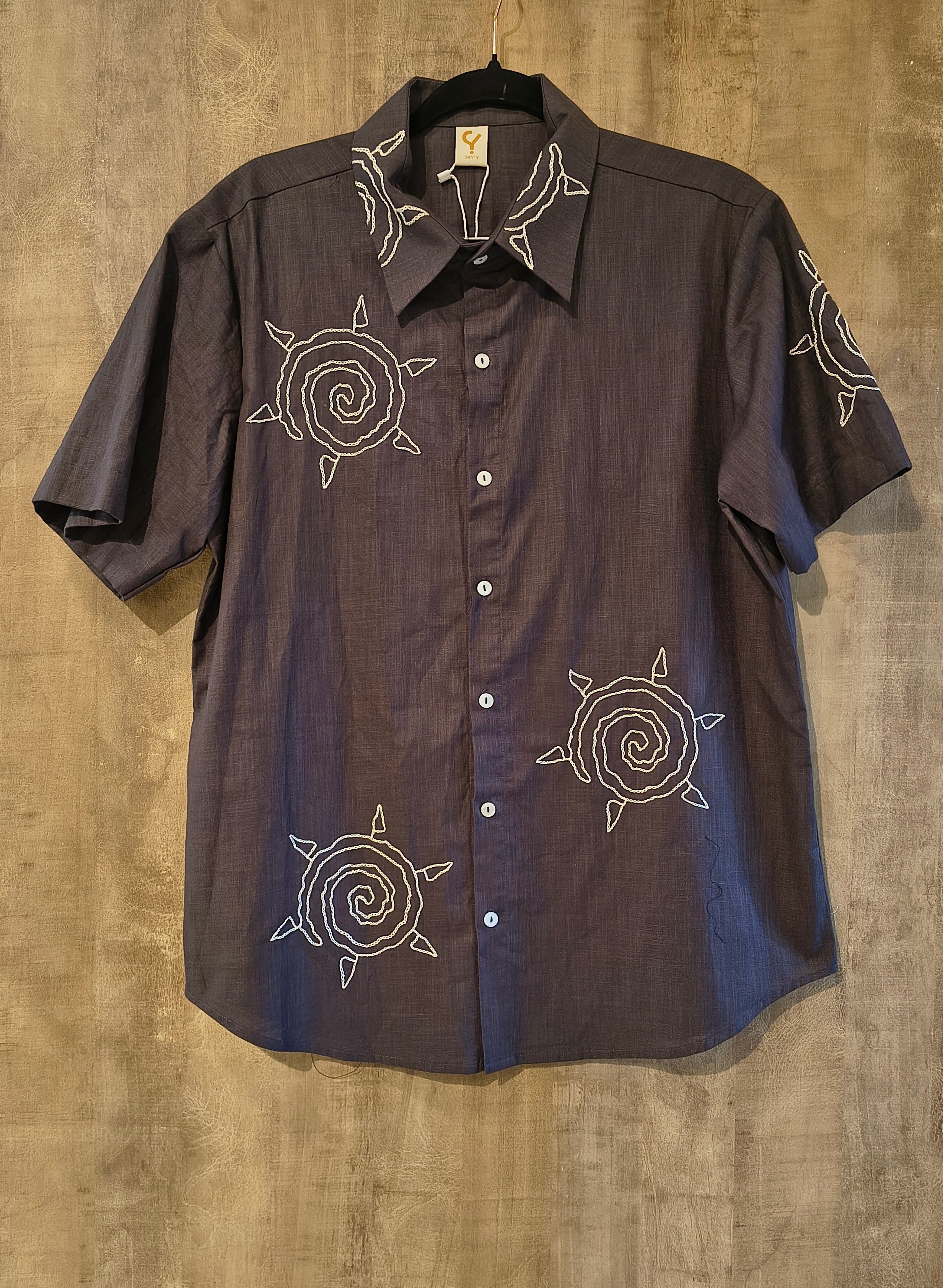 Brown Half Sleeves Printed Shirt