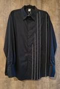 Black Straight Lines Full Sleeves Mens Shirt