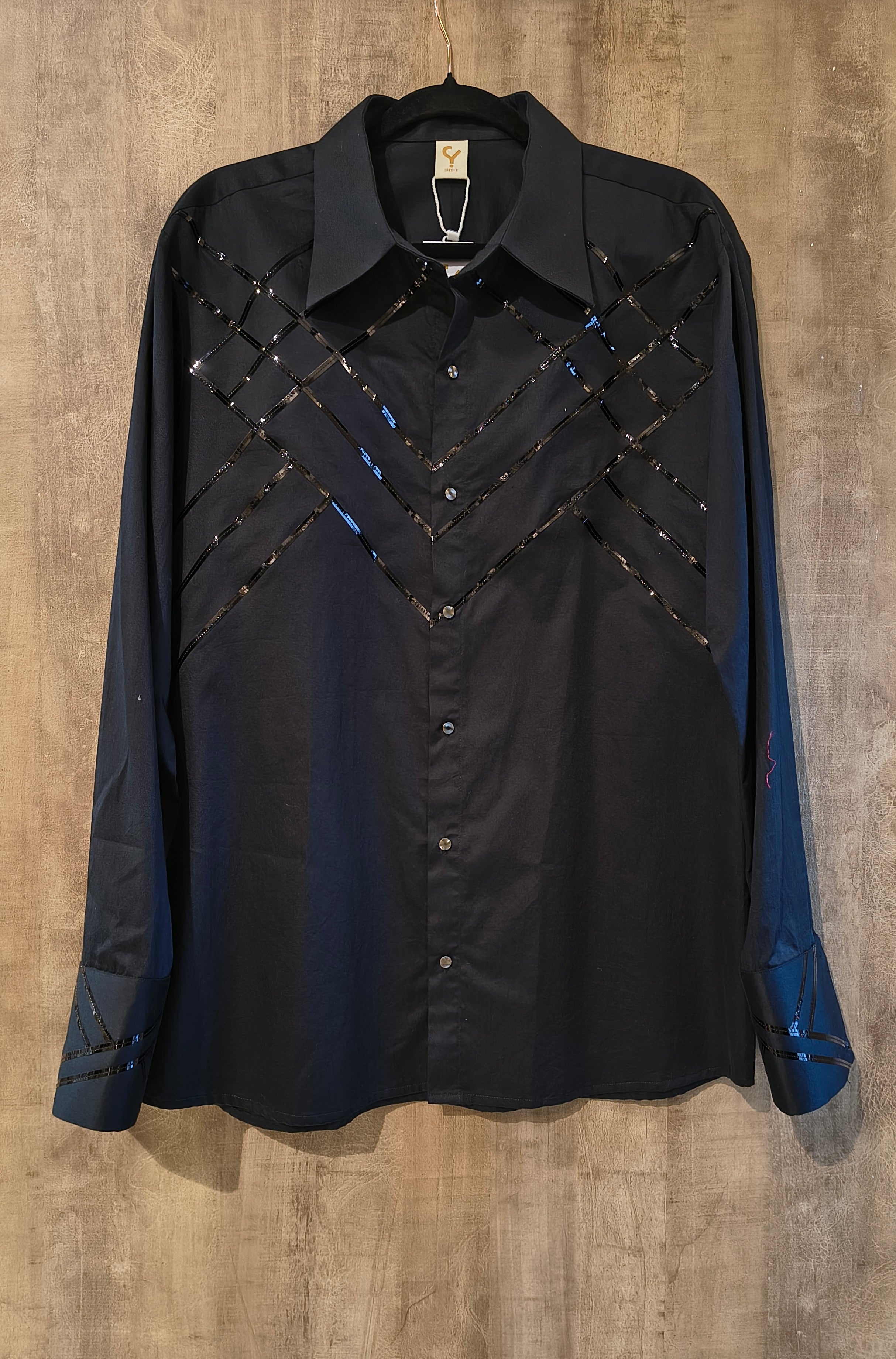 Black Printed Mens Shirt