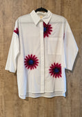 White Full Sleeves Printed Shirt
