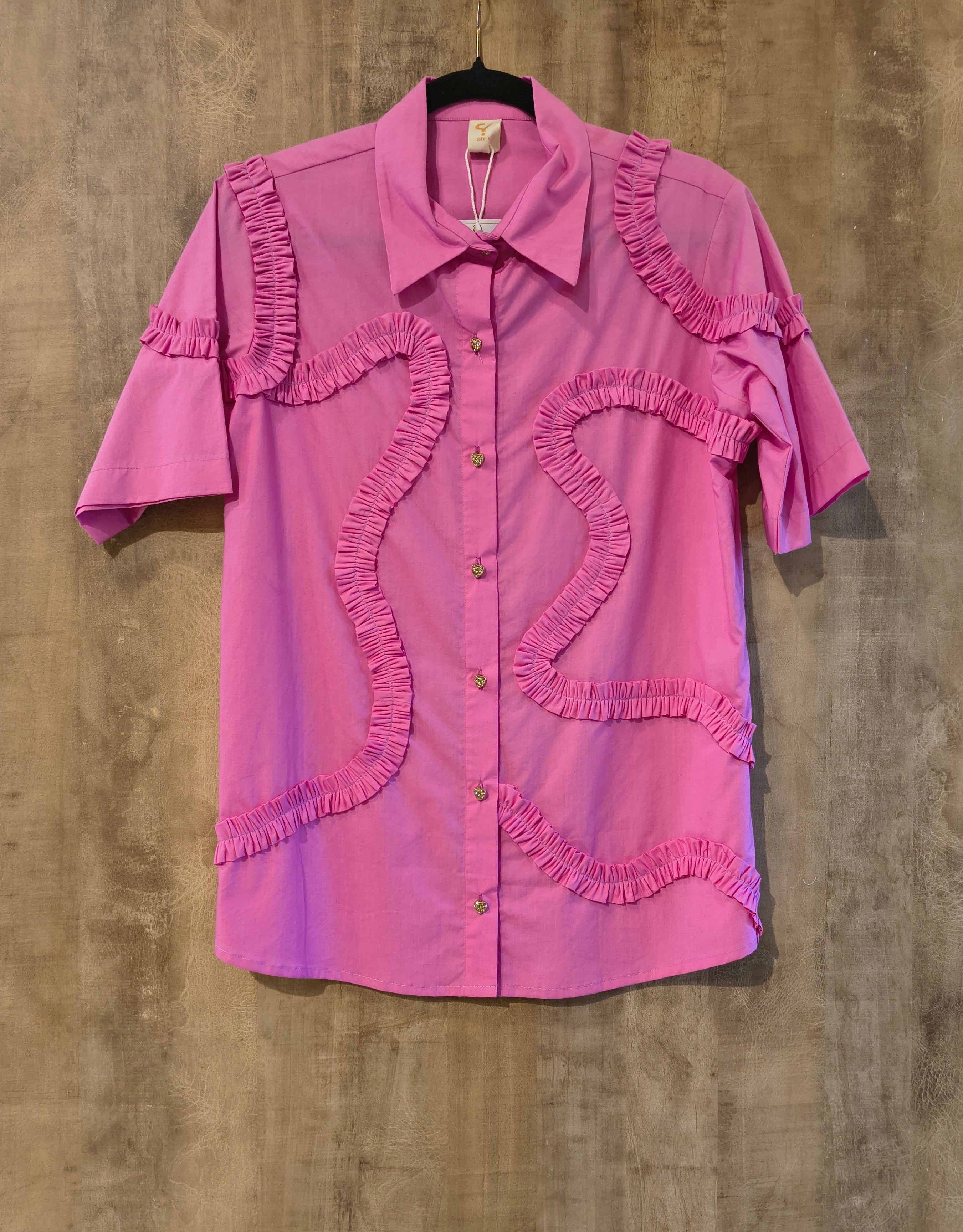 Pink Printed Half Sleeves Shirt