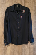Black Small Designs Full Sleeves Mens Shirt