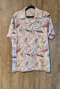 White Over Designed Half Sleeves Mens Shirt