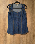Sleeveless Dark Blue Jeans Shirt