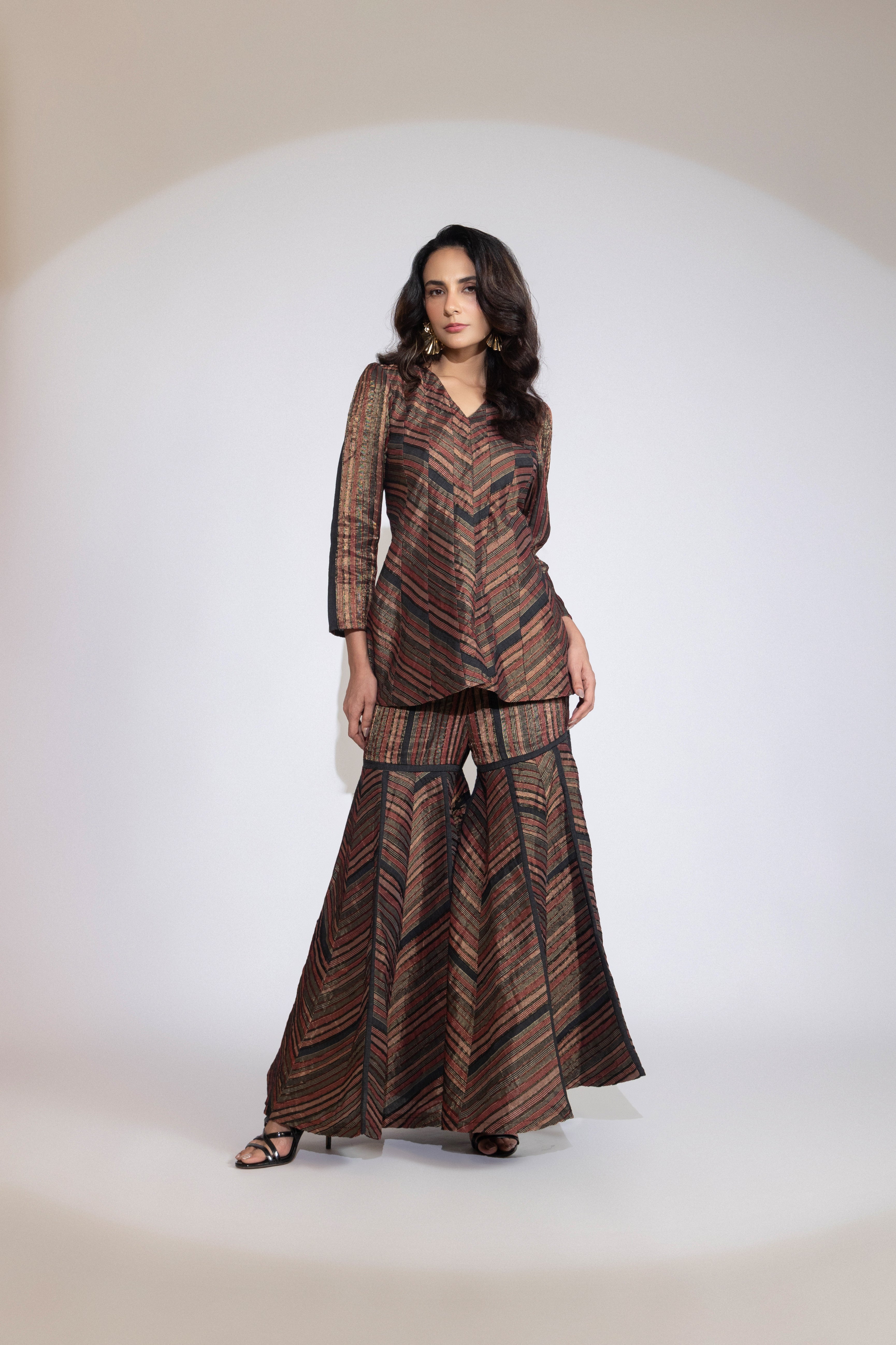 Crimson Zari Bell-Bottoms