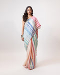 Pastel Stripe Handwoven Saree