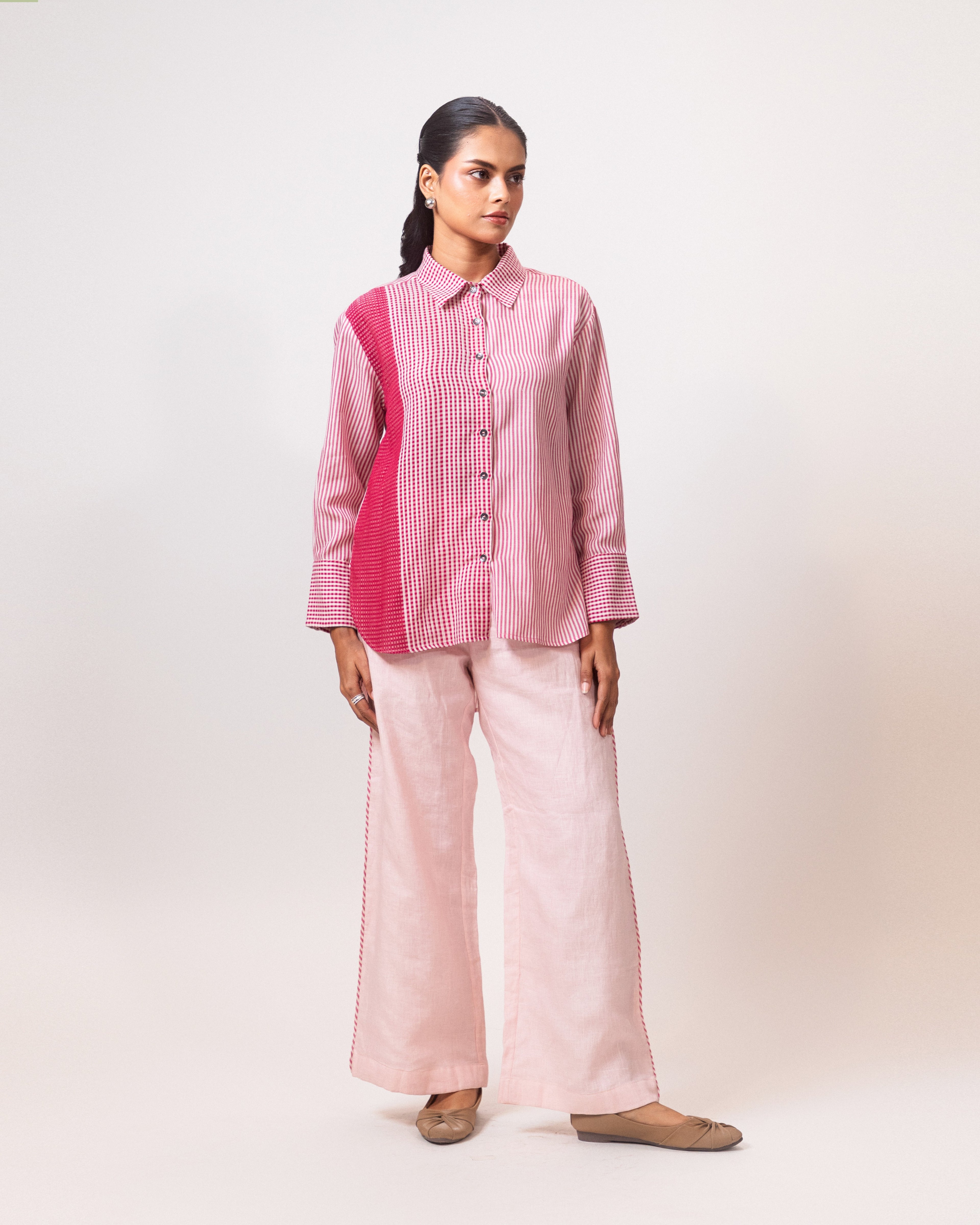 Blush Panel Stripe Shirt