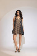 Auric Weave Chevron Cotton-Silk Tunic