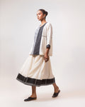 Ivory Border Midi Skirt