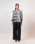 Black and white Panel Stripe Shirt