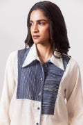 Ivory Contrast Panel Shirt