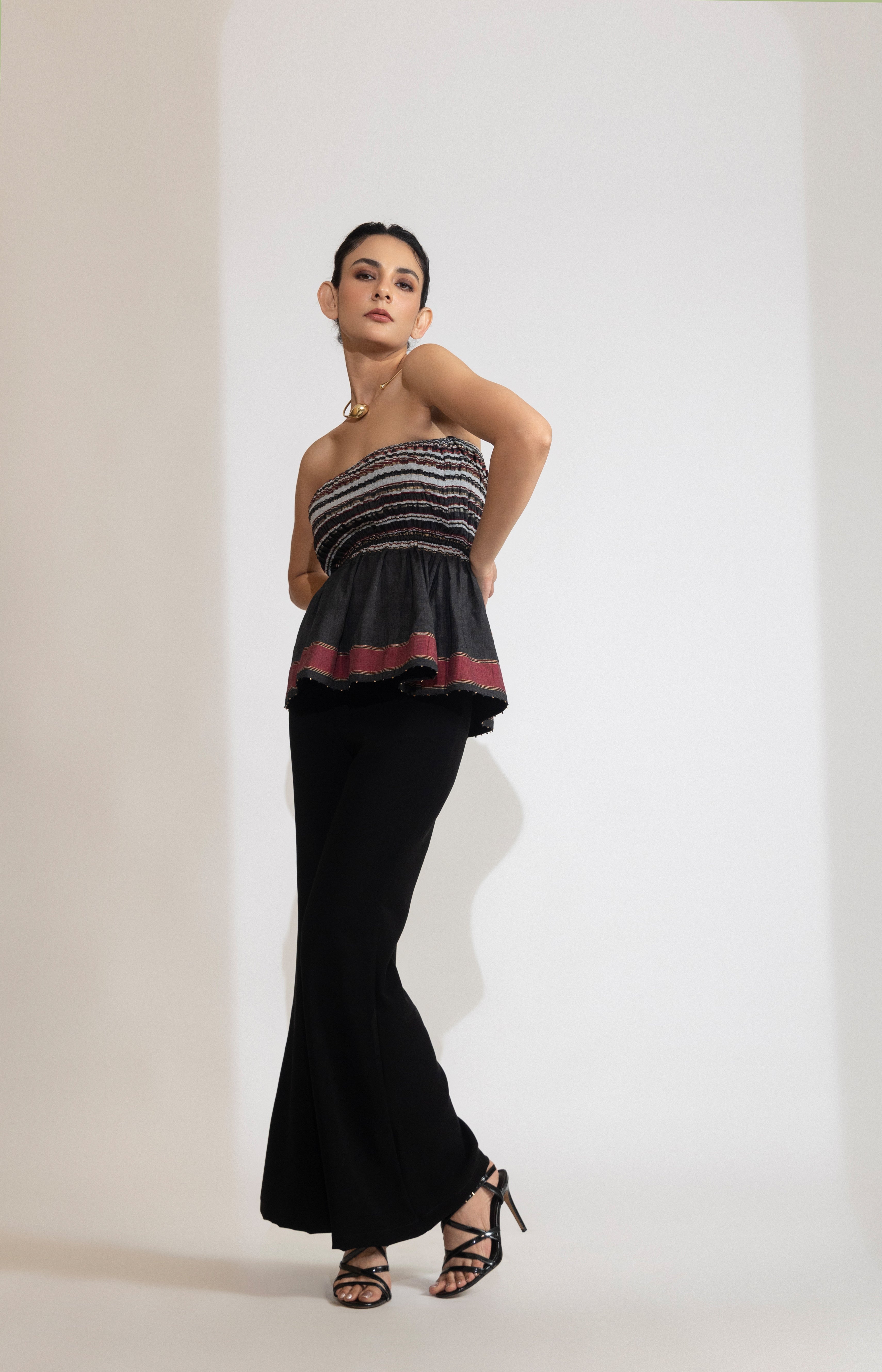 Zenith Stripped Kaftan Top