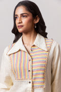 Ivory Multicolour Panel Shirt