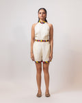 Ivory Multistripe Linen Halter Co-ord Set