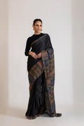 Twilight Horizon Black Handloom Saree