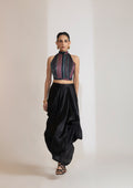 Noir Silk Dhoti Skirt
