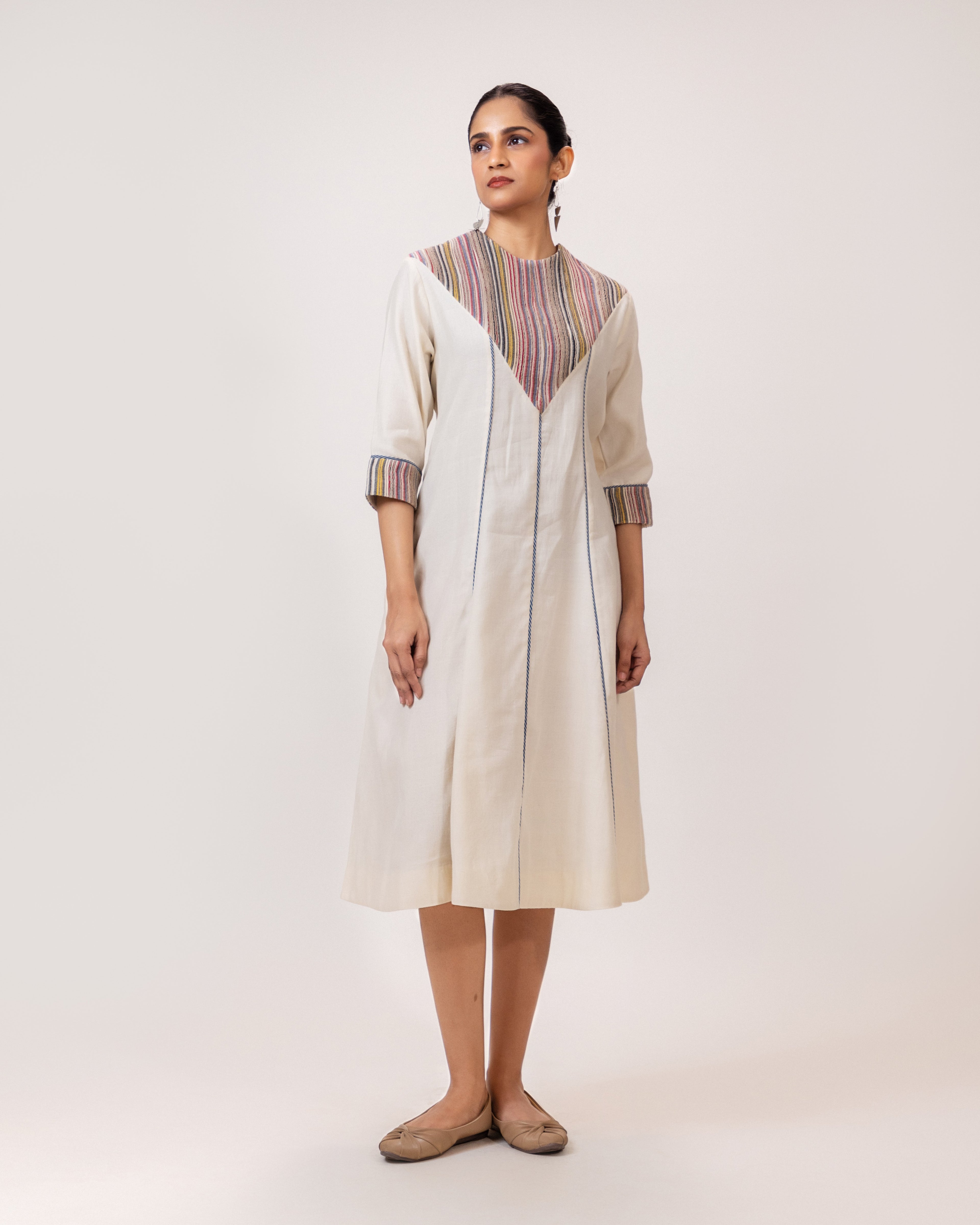 Multicolor Stripe Panel Dress