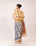 Ivory Prism Grid Linen Saree