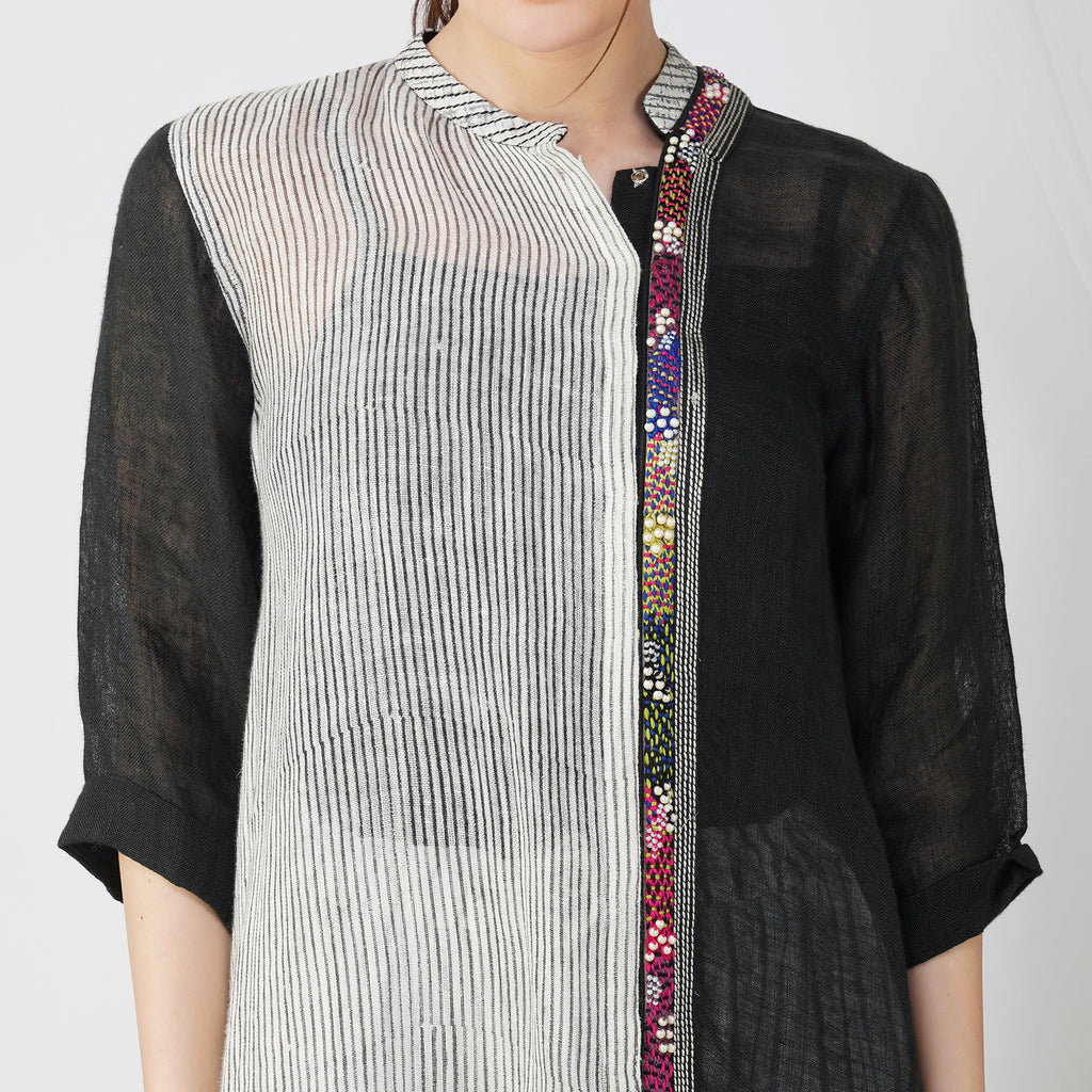 Asymmetrical Pearl Dress | Co-Ord Set - Premium Handcrafted Linen Fashion | VIVIR