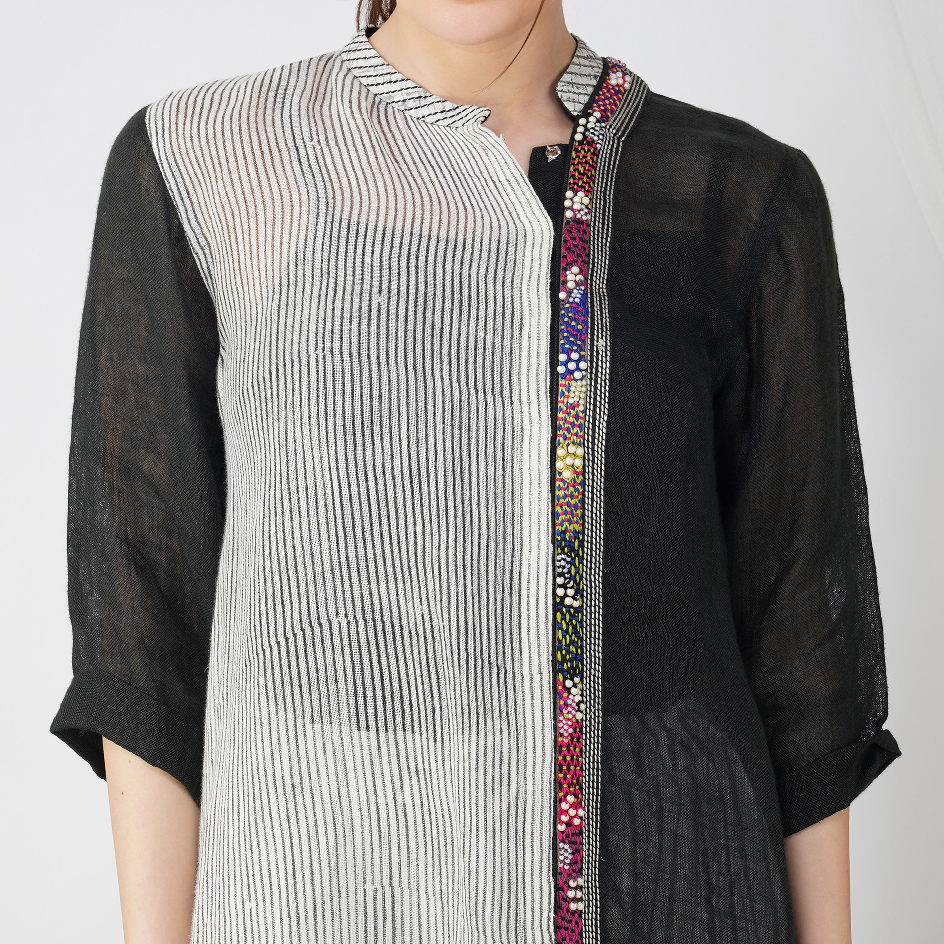 Asymmetrical Pearl Dress | Co-Ord Set - Premium Handcrafted Linen Fashion | VIVIR