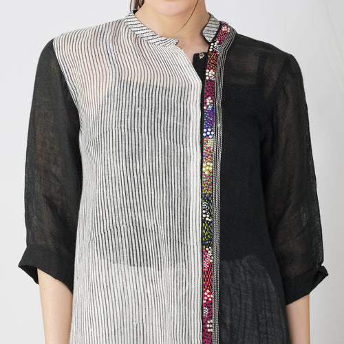 Asymmetrical Pearl Dress | Co-Ord Set - Premium Handcrafted Linen Fashion | VIVIR